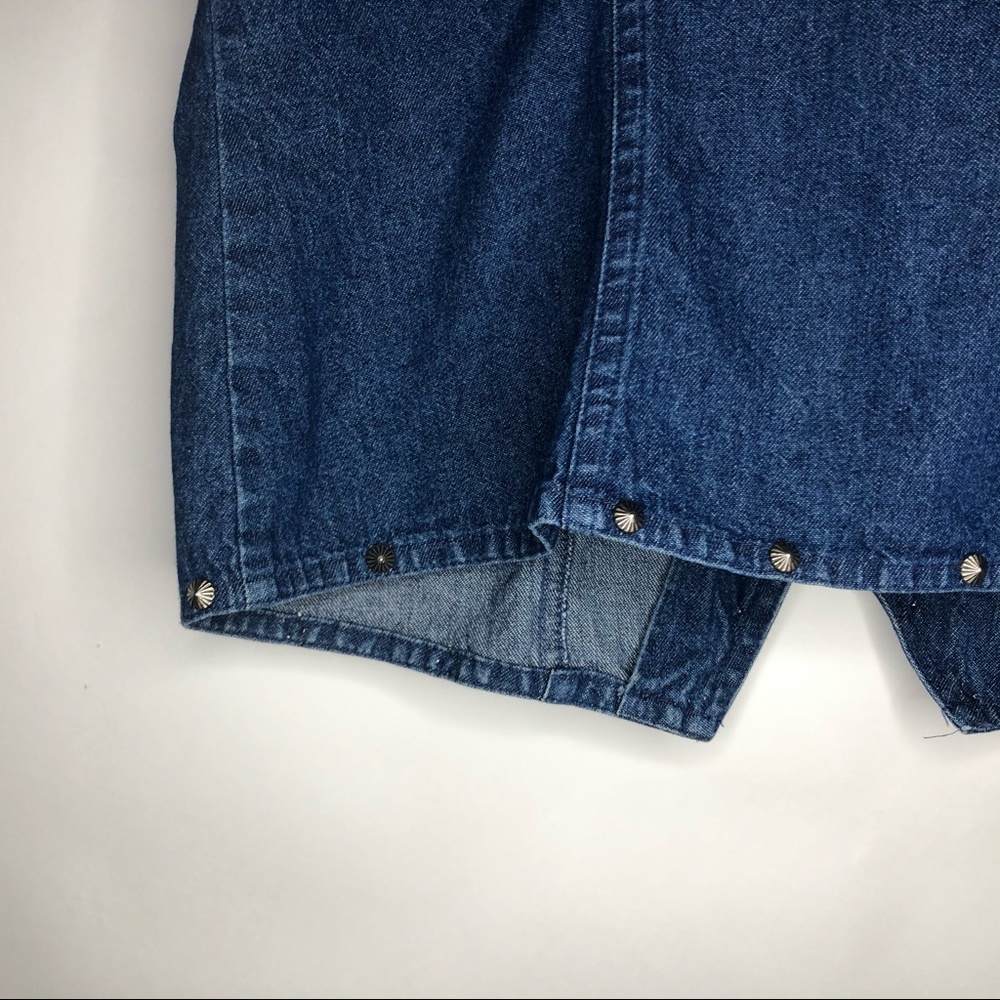 STONEBRIDGE PETITES denim metallic studs top 8P - Picture 5 of 15